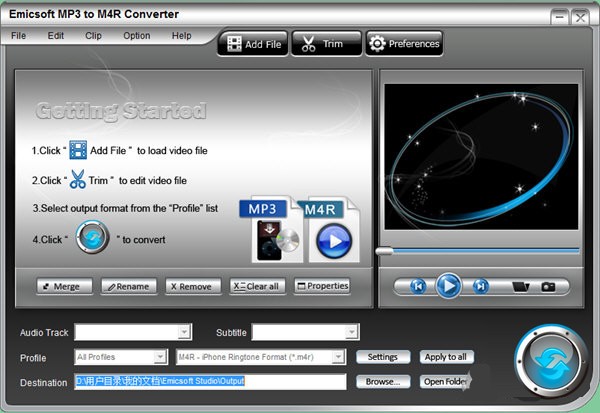 Emicsoft MP3 to M4R Converter(MP3转M4R转换器)