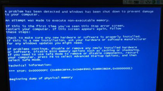 电脑为什么会蓝屏的原因