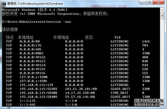 分享win7计算机中查询端口状态的操作方法