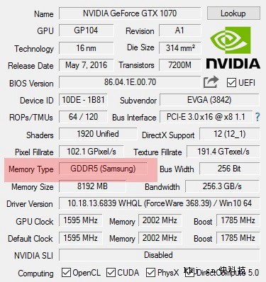 GTX1070显存故障已解决 更新BIOS修复