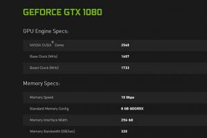 GTX 1080规格怎么样 Nvidia GTX 1080参数解析