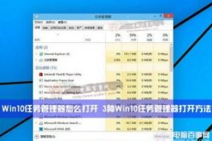 Win10任务管理器怎么打开 3种Win10任务管理器打开