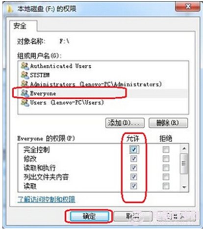 everyone权限如何设置？图解Win7系统everyone权限的方法